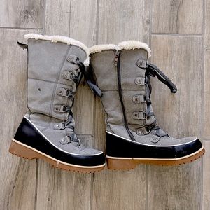 Winter boots that zip up the side. Off brand.